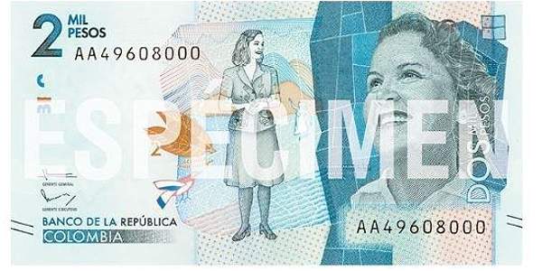Así lucirá el nuevo billete de 2.000 pesos